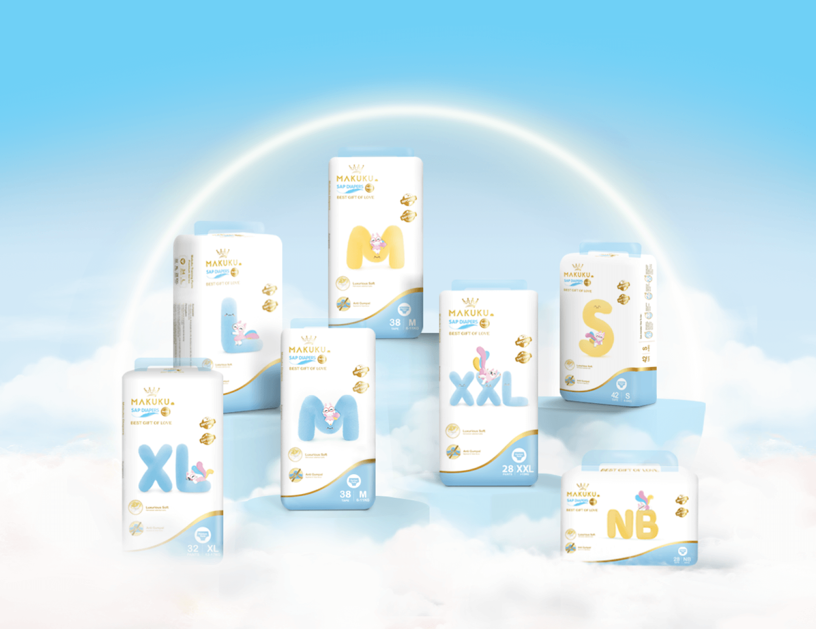 Kemasan Makuku Air Diapers Pro Care Semua Ukuran mulai dari NB sampai XL
