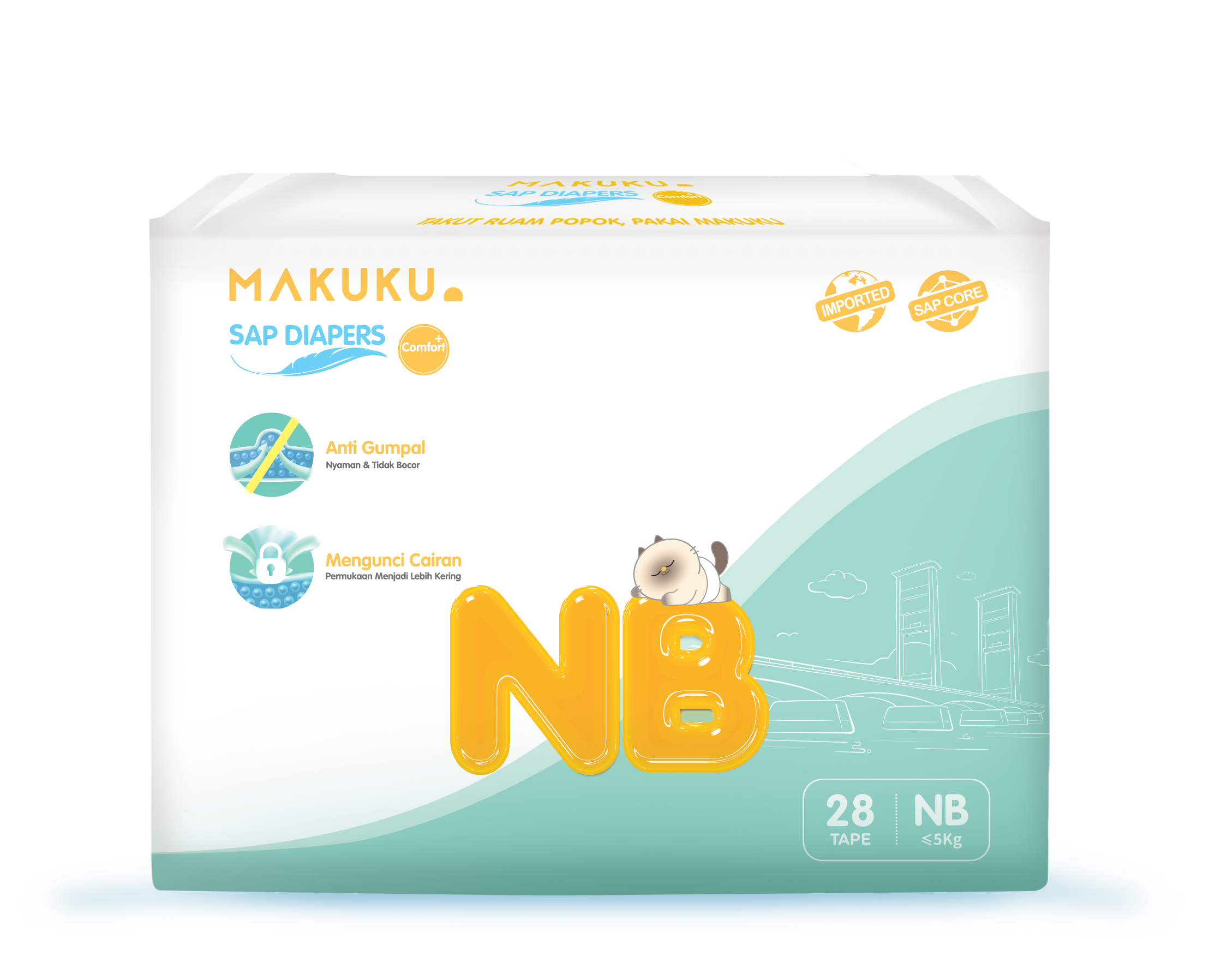 Gambar Kemasan MAKUKU SAP Diapers Comfort ukuran NB